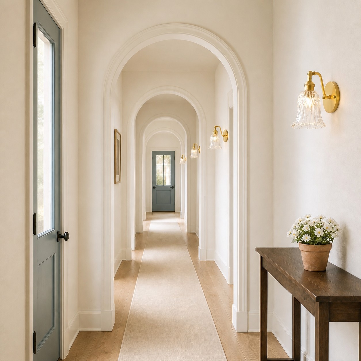 Alaric French Brass And Glass Wall Sconce