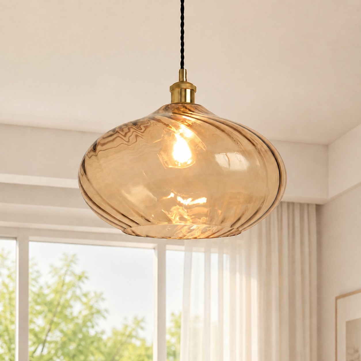 Lunaris Modern Globe Glass Pendant Light