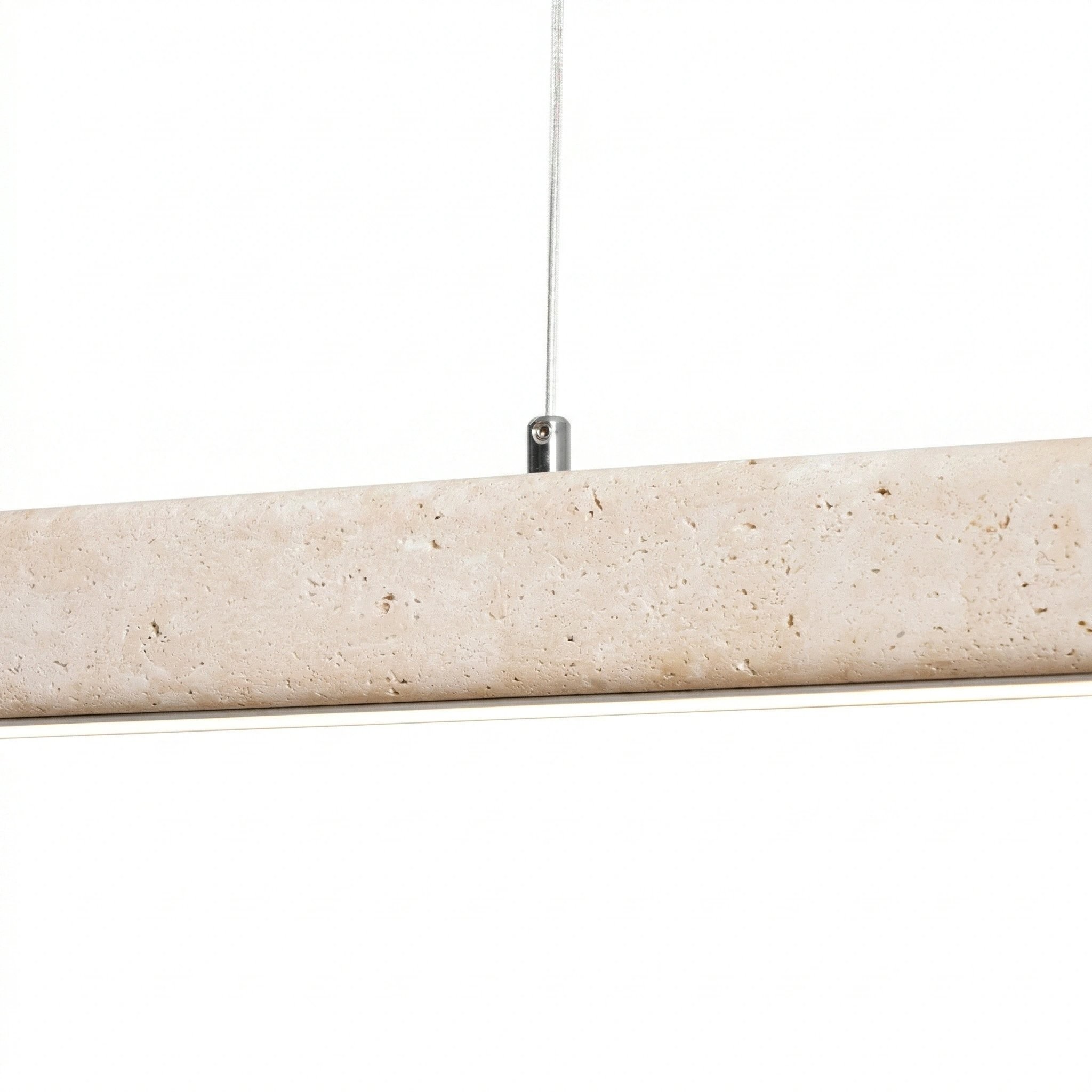 Umberto Minimalist Travertine Linear Pendant Light
