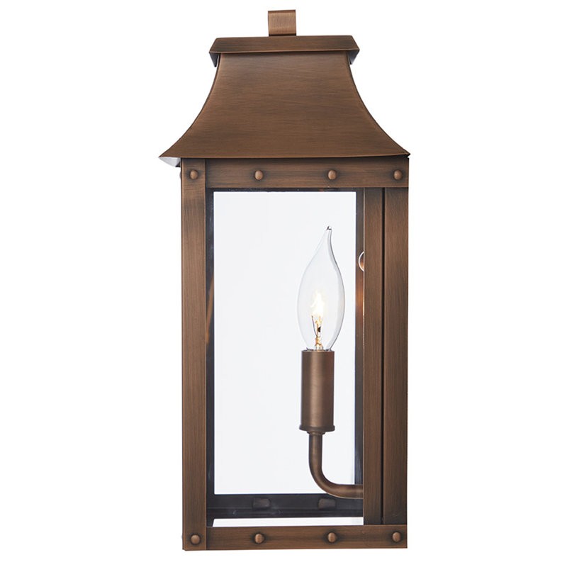 Montague Vintage Brass Outdoor Waterproof Wall Mounted Lantern Sconce