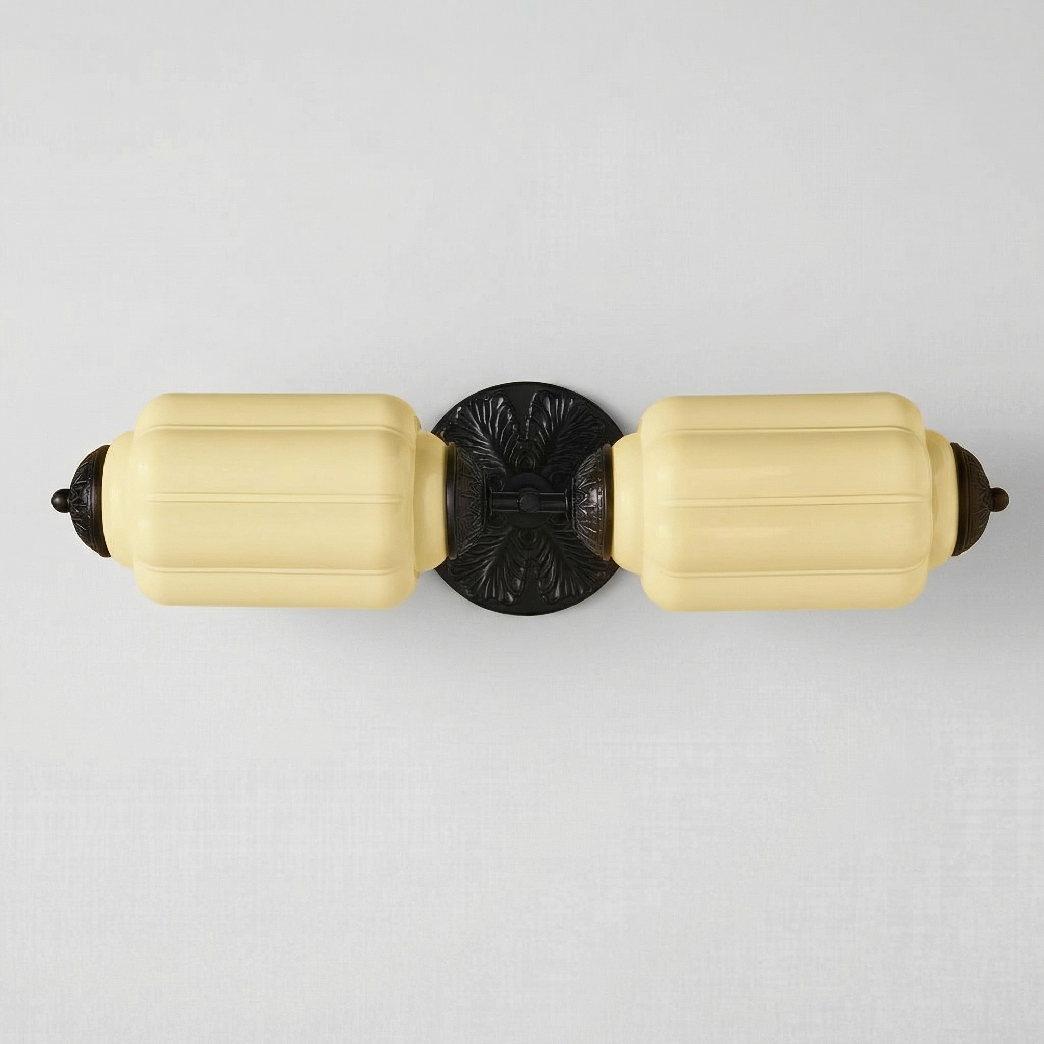 Cyrilith Vintage Art Deco Milk Glass Eloise Vanity Light