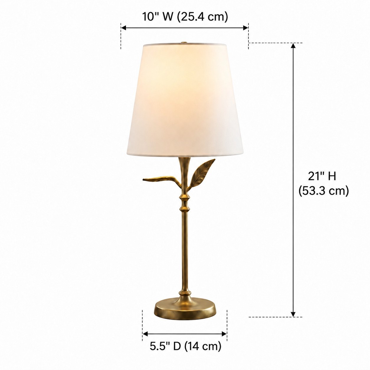 Huxley Rustic Antique Brass Botanical Forged Iron Table Light
