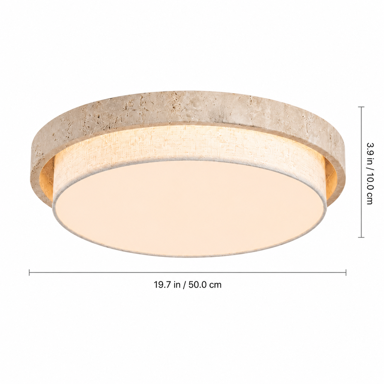 Cavell Wabi Sabi Travertine Flush Mount Ceiling Light