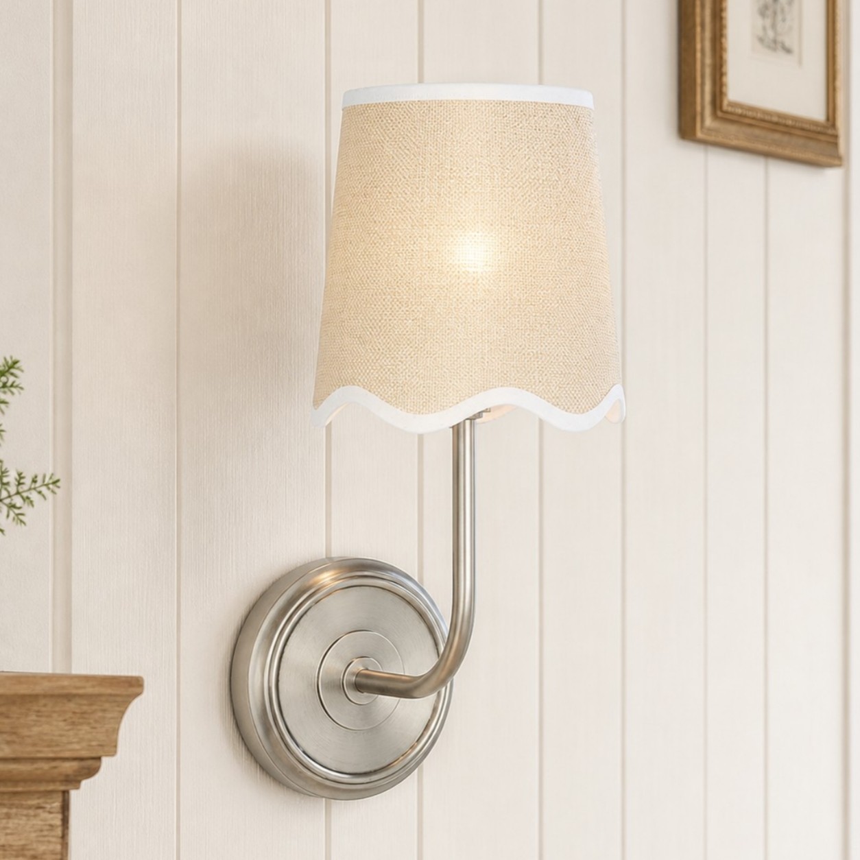 Marcus Modern Cone Fabric Shade Curved Arm Wall Sconce