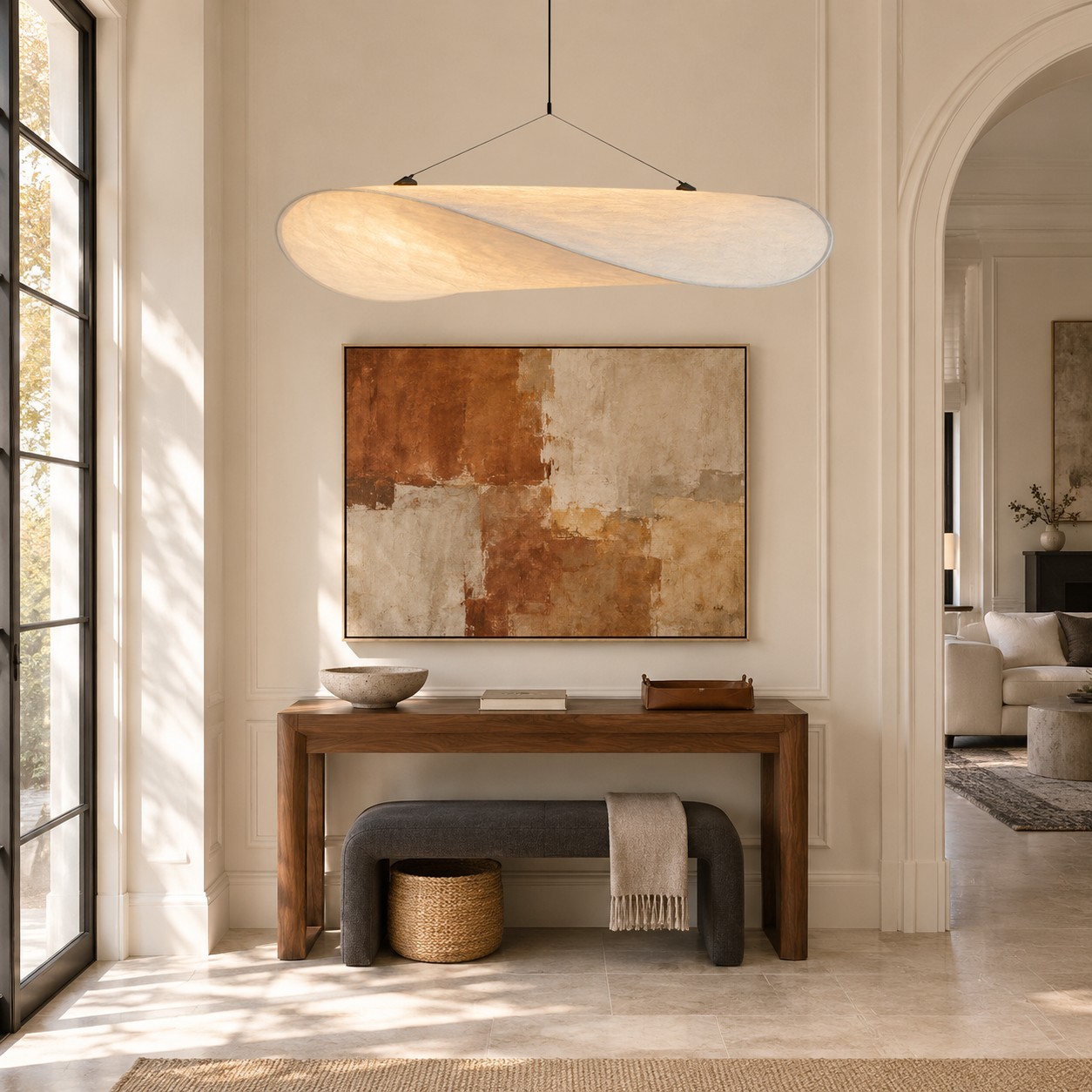 Hawkes Scandinavian Style Minimalist Fabric Pendant Light