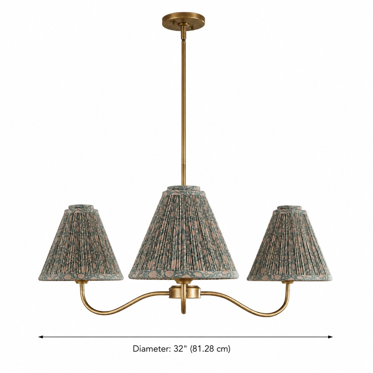 Lysandra Floral Pattern Fabric Branch Pendant Light
