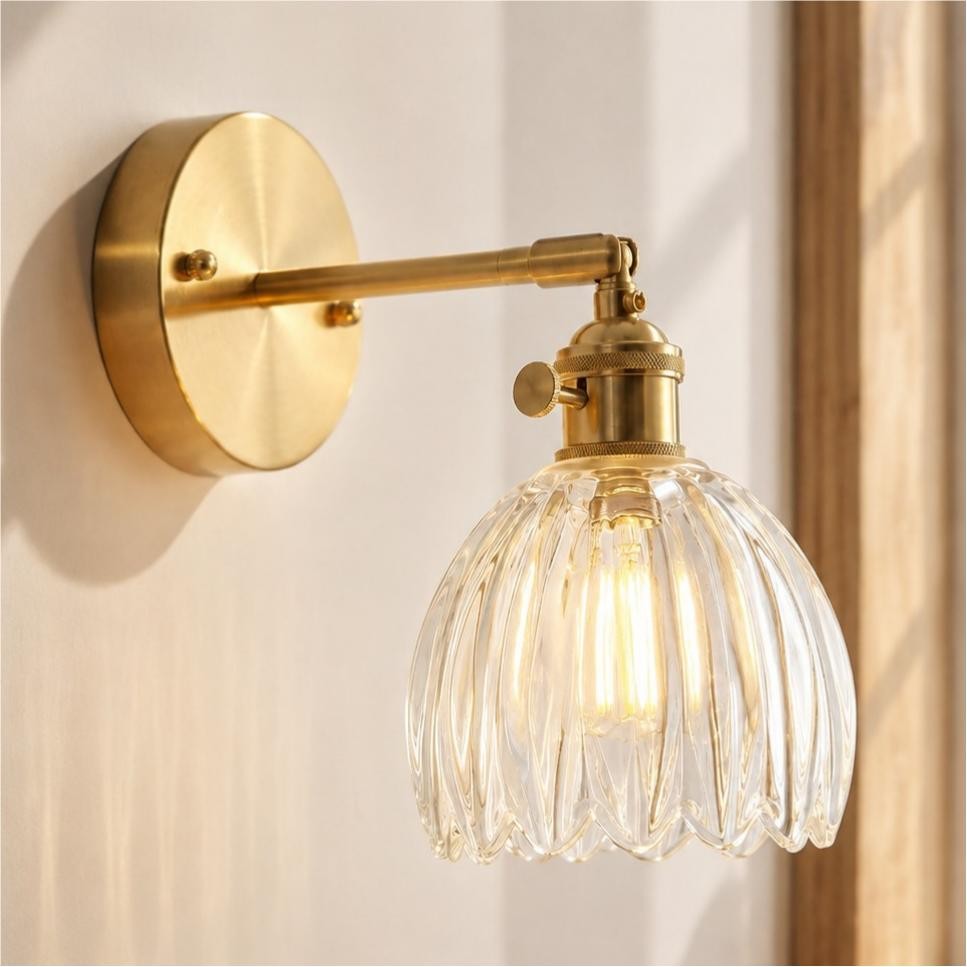 Elara Vintage Glass Tulip Sconce