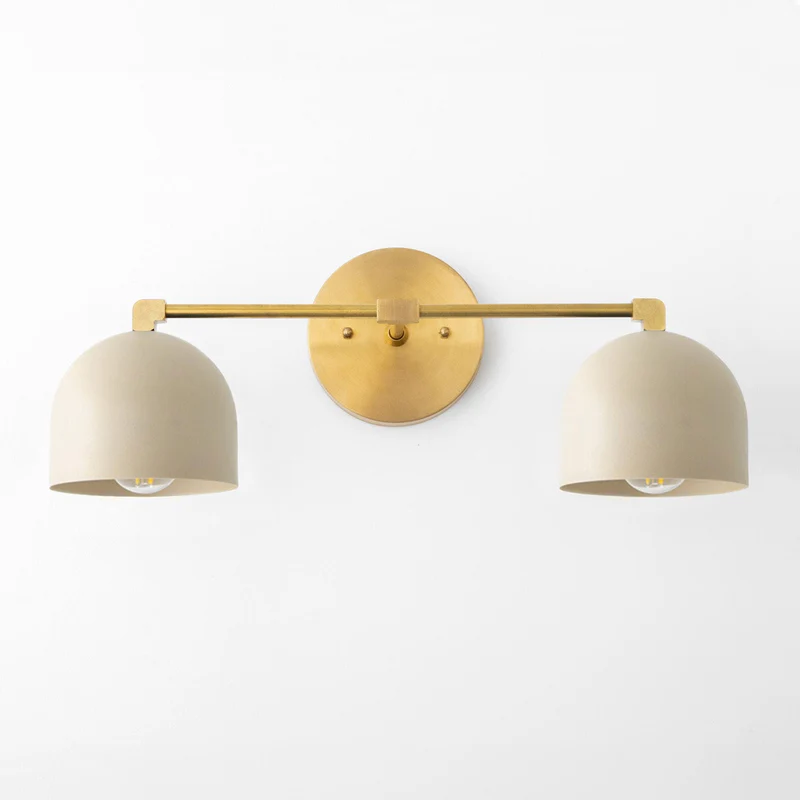 Astair Nordic Metal Deep Dome Vanity Wall Sconce in Rustic Brass
