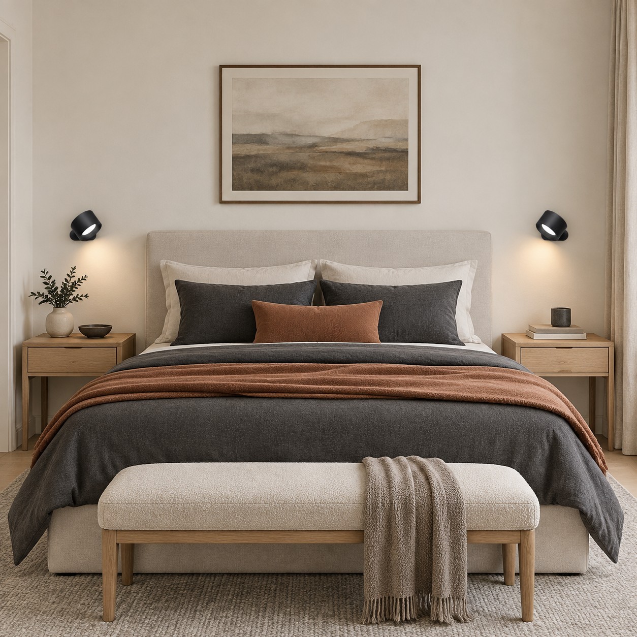 Ozoo Rechargeable Wall Mounted Reading Lights for Bedroom
