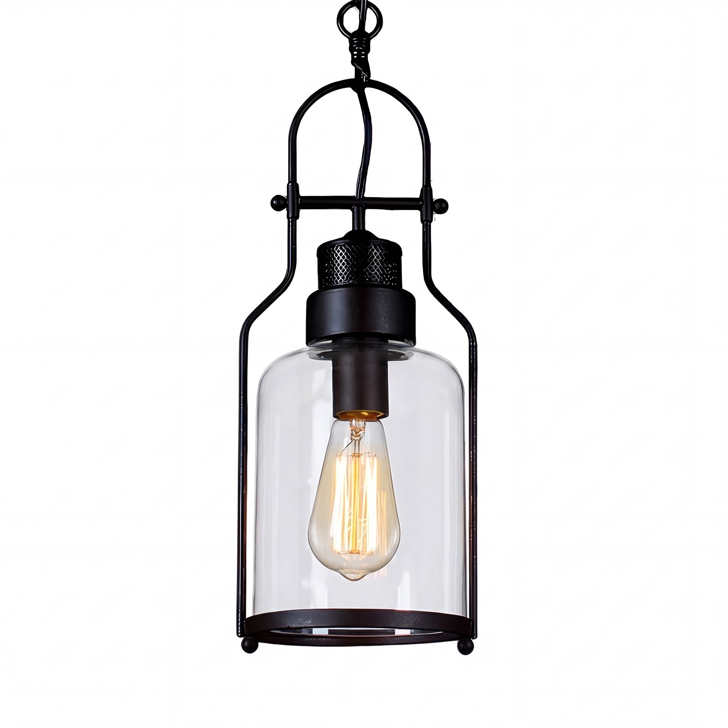 Eryxis Industrial Vintage Iron Glass Jar Pendant Light