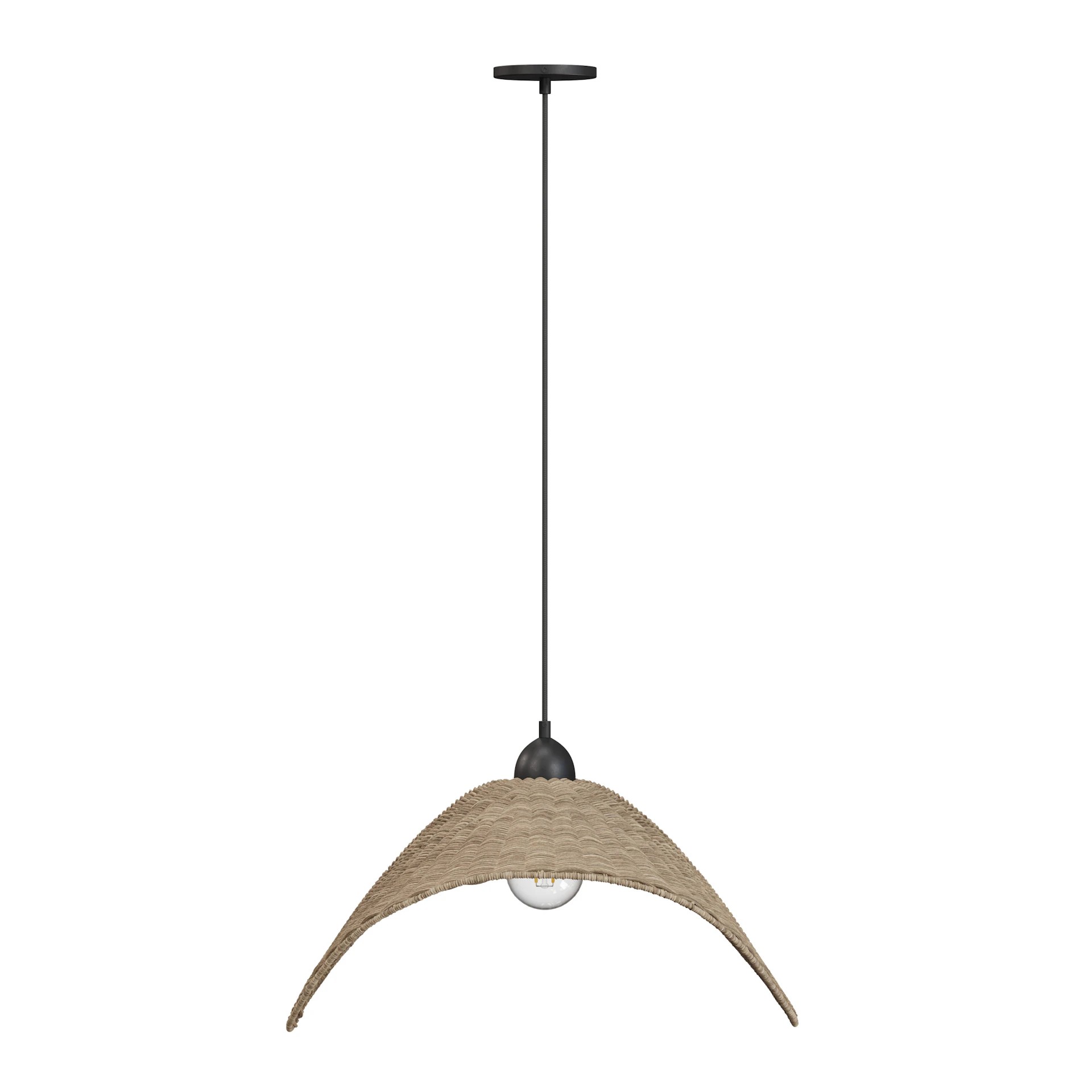 Holli Organic Boho Wicker Rattan Pendant Light