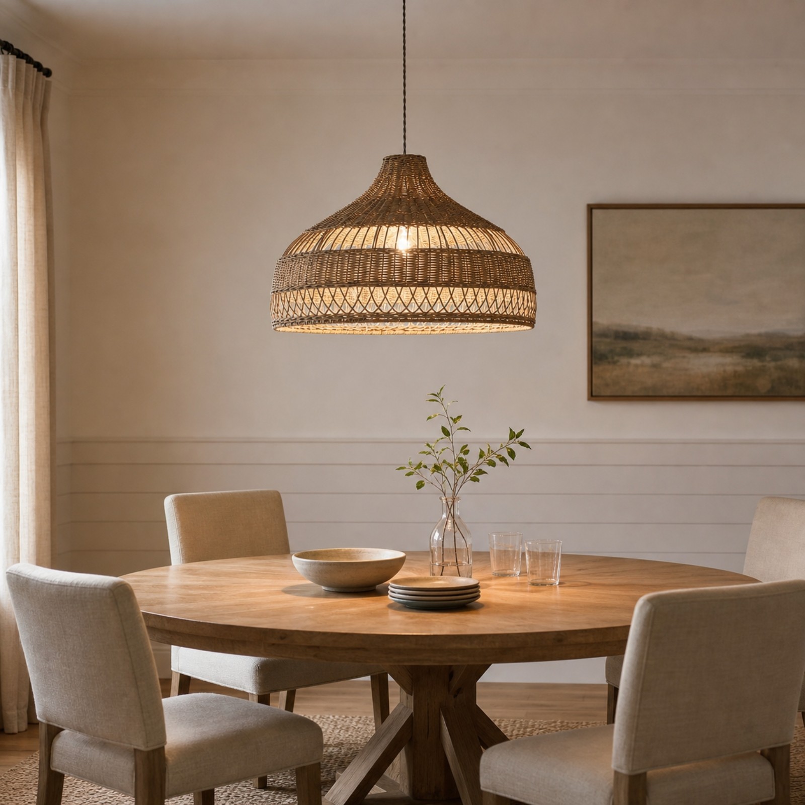 Wisteria Handmade Woven Rattan Pendant Light