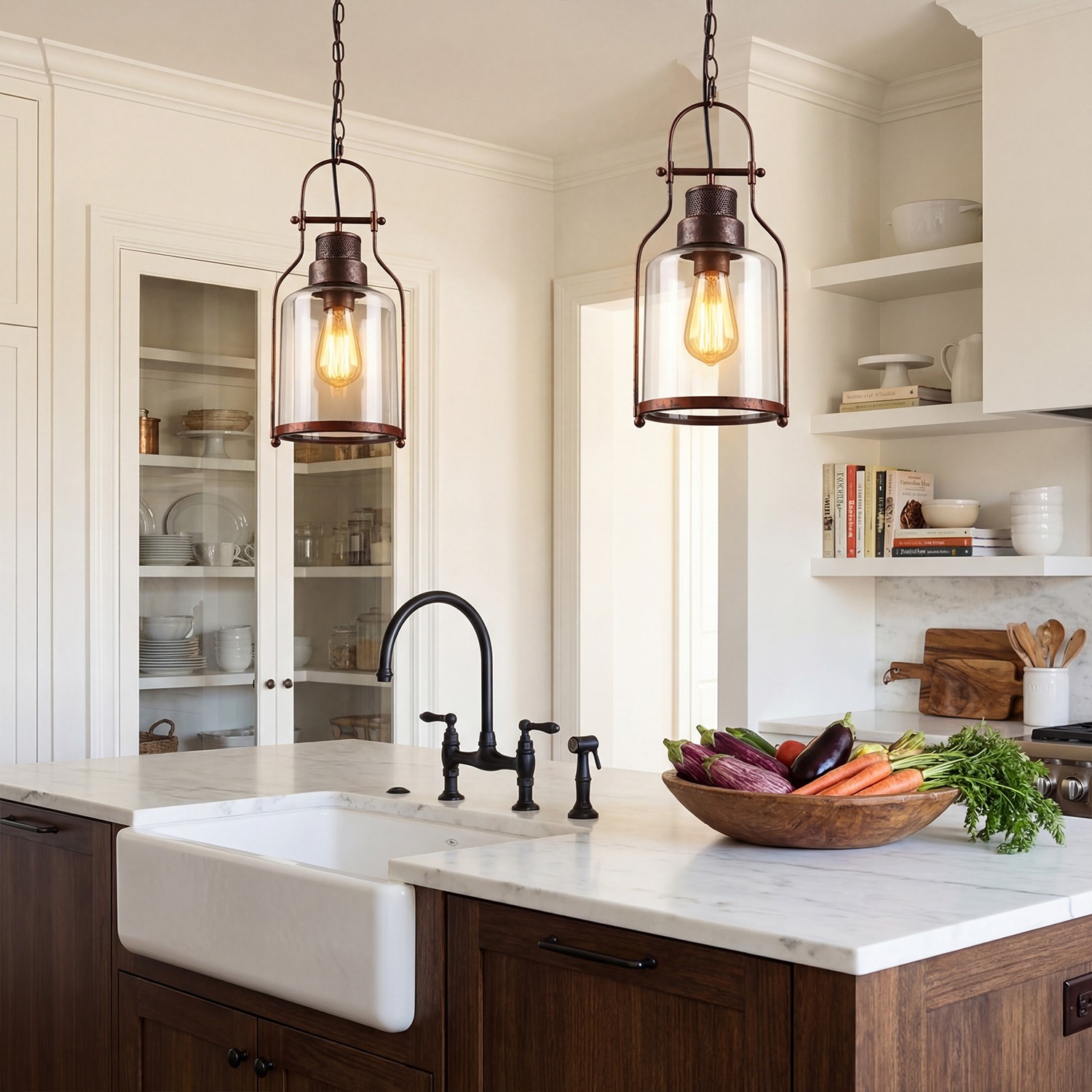 Eryxis Industrial Vintage Iron Glass Jar Pendant Light