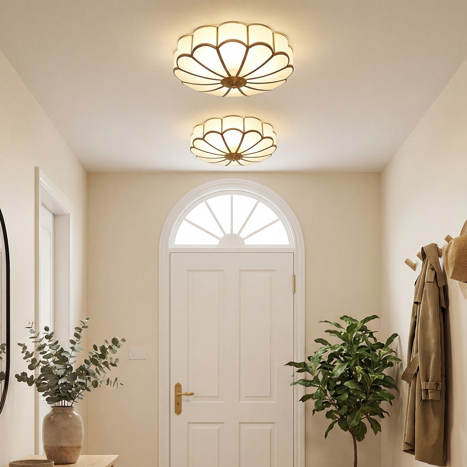 Eldor Gold Flower Shape Glass Recessed Ceiling Light