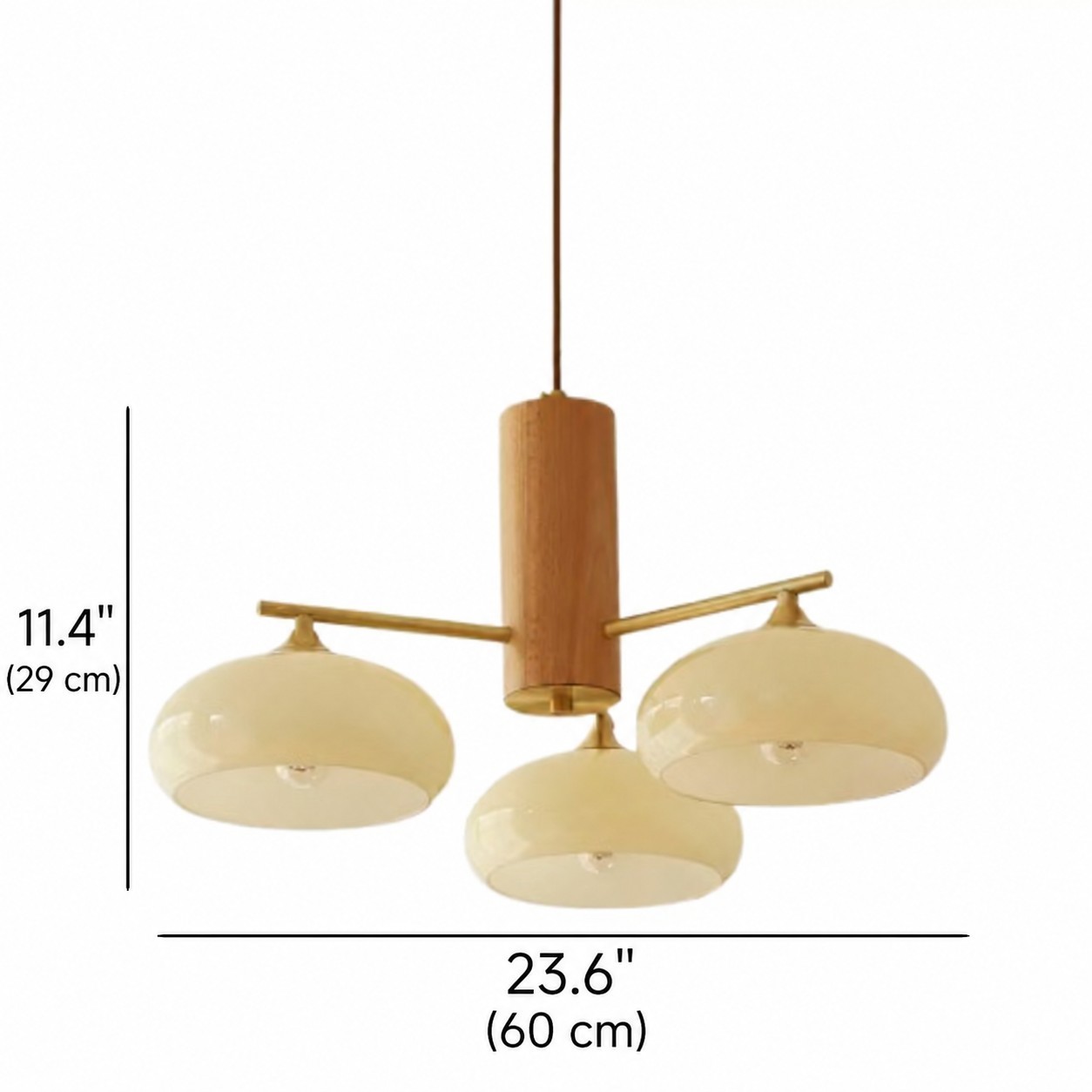 Xanthea Elliptical Persimmon Milk Glass Chandelier