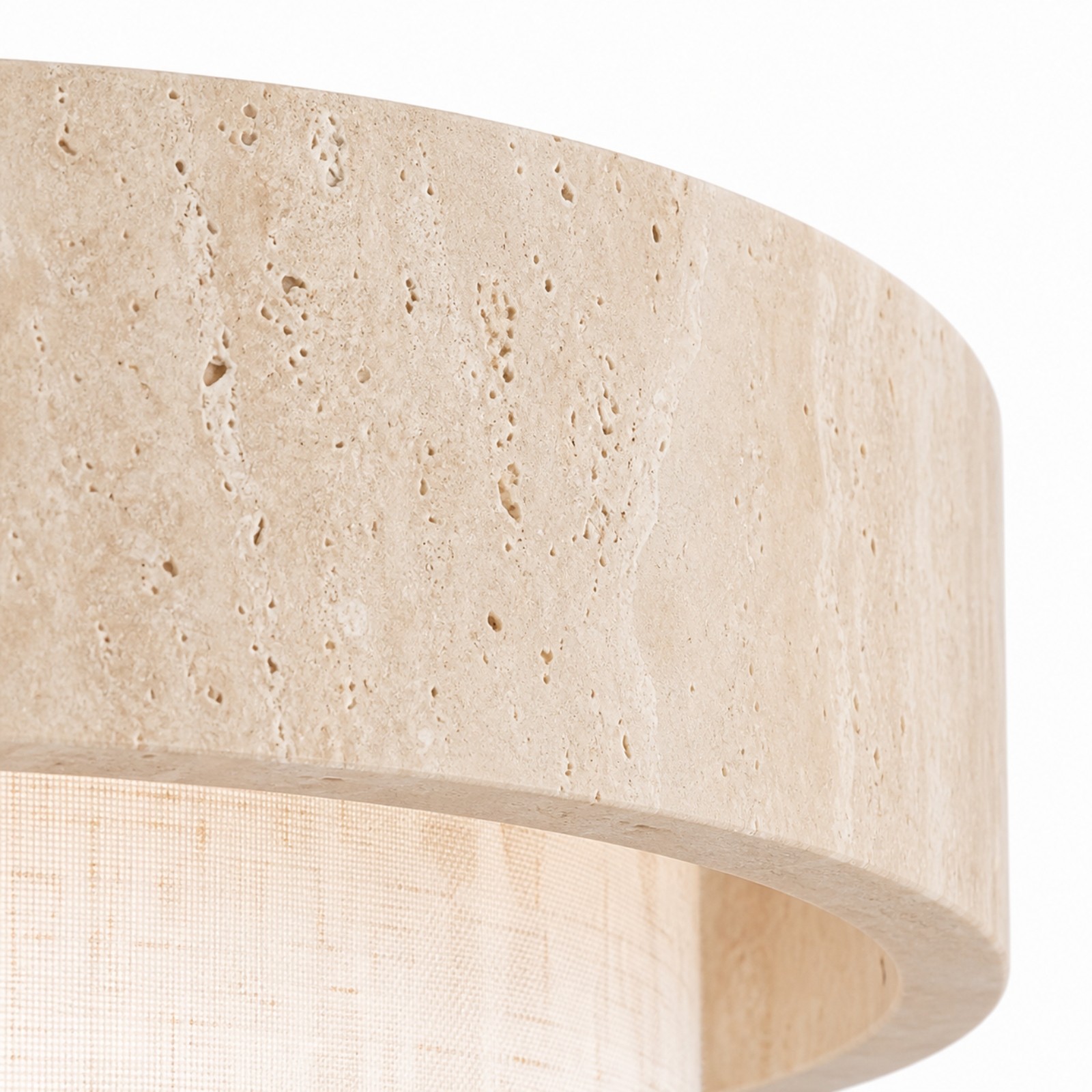 Cavell Wabi Sabi Travertine Flush Mount Ceiling Light
