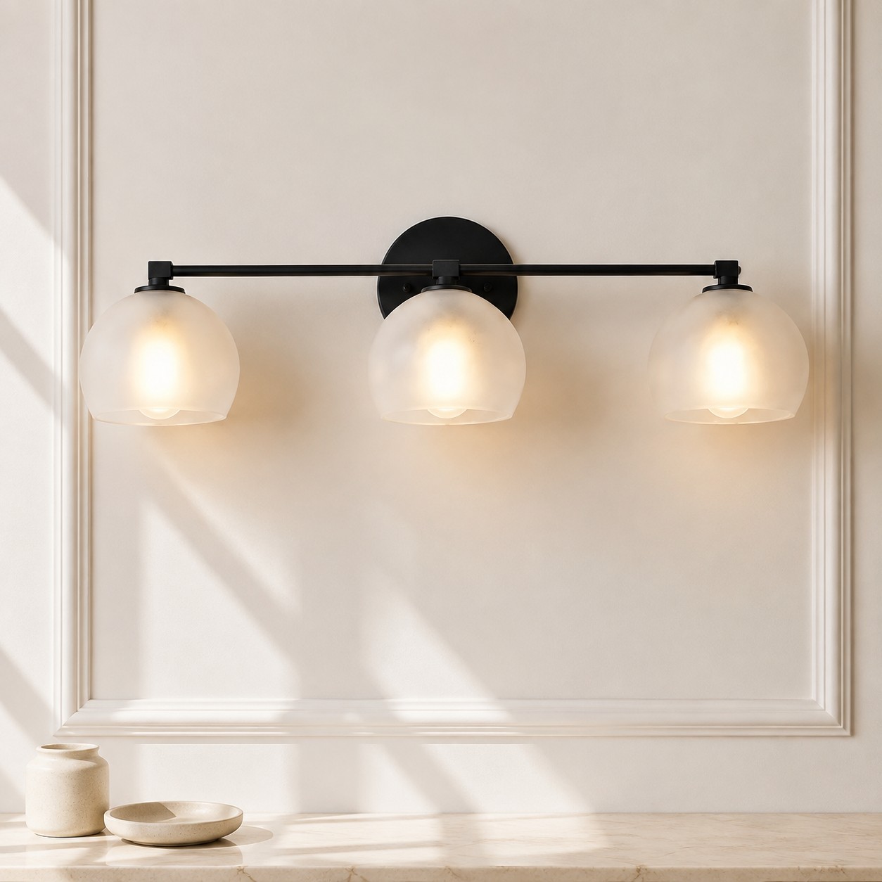 Conrad Vintage 3 Light Bellflower Glass Wall Sconce