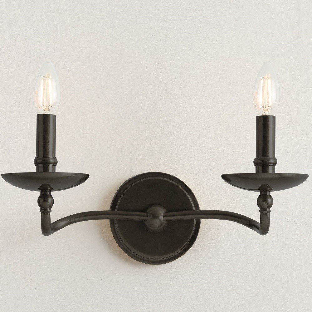 Calvert Vintage Candle Shape Metal 1/2 Light Wall Light