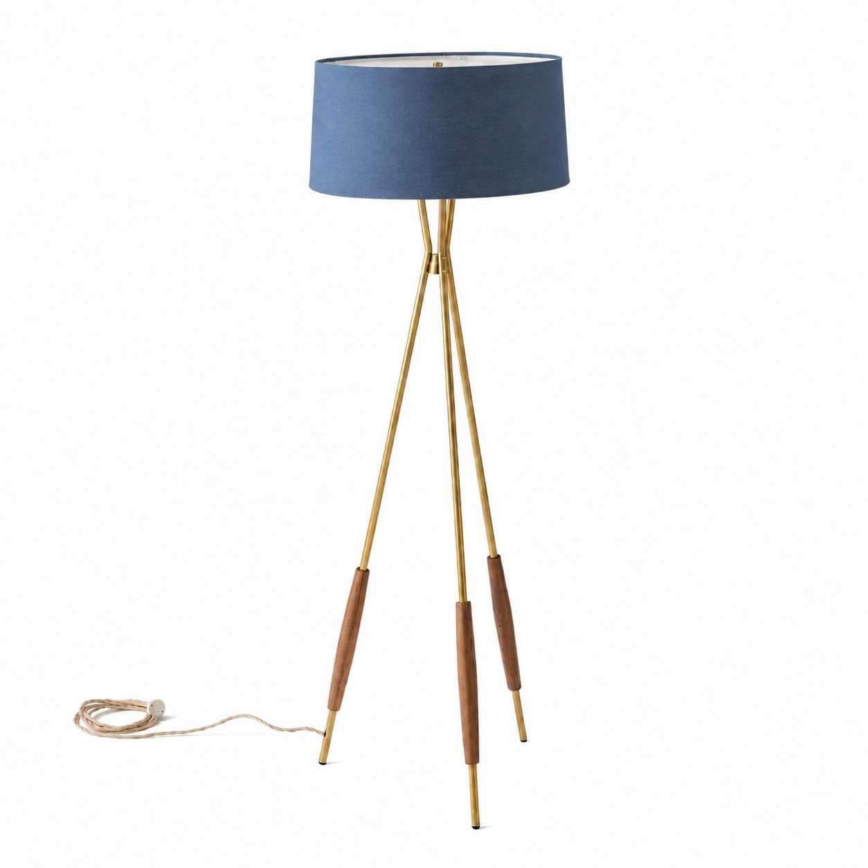 Kimaya Japanese Wabi Sabi Wood Tripod Floor Lamp