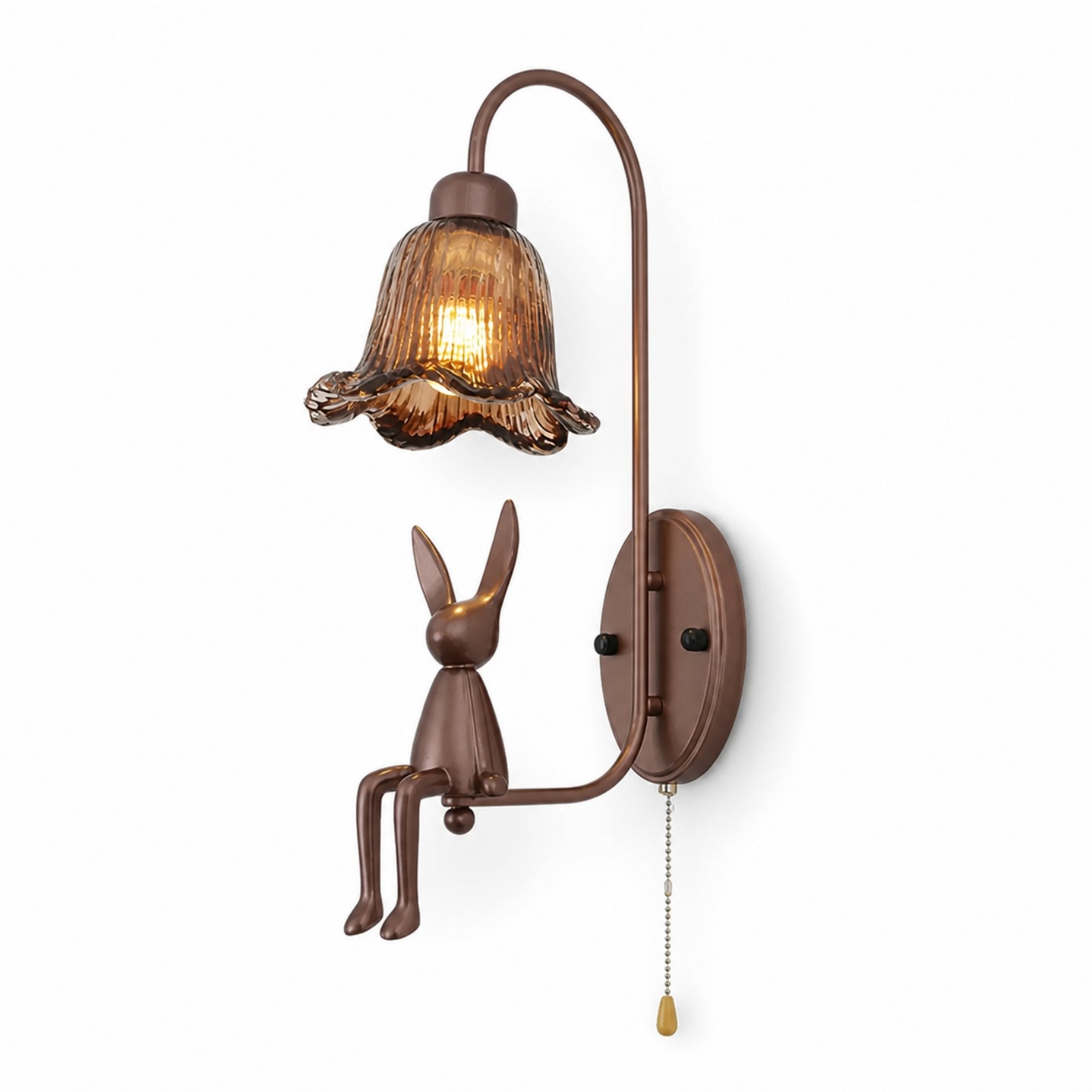 Ames French Vintage Glass Rabbit Wall Sconce