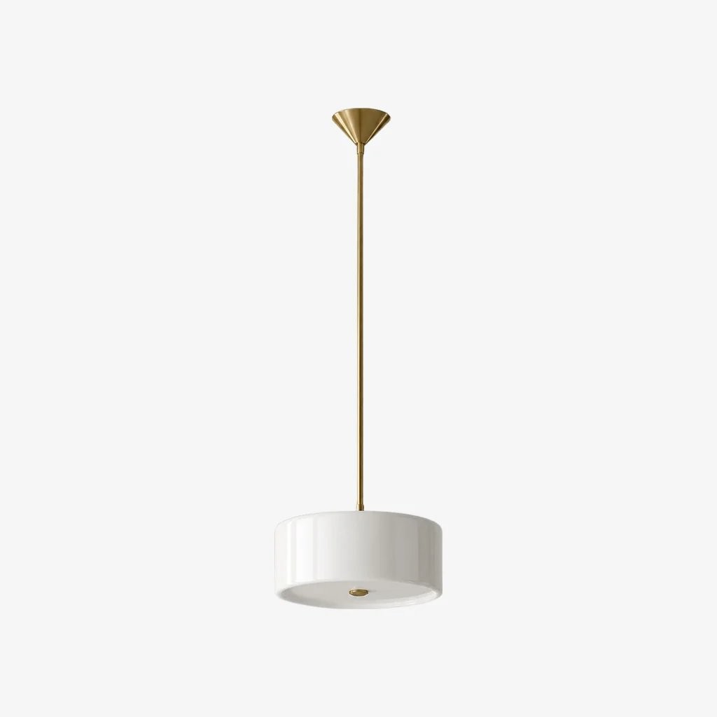 Xavier Modern Glossy Ceramic Drum Pendant Light