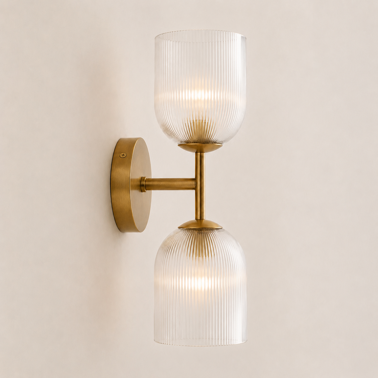 Alain Cooper Ribbed Glass Wall Sconce
