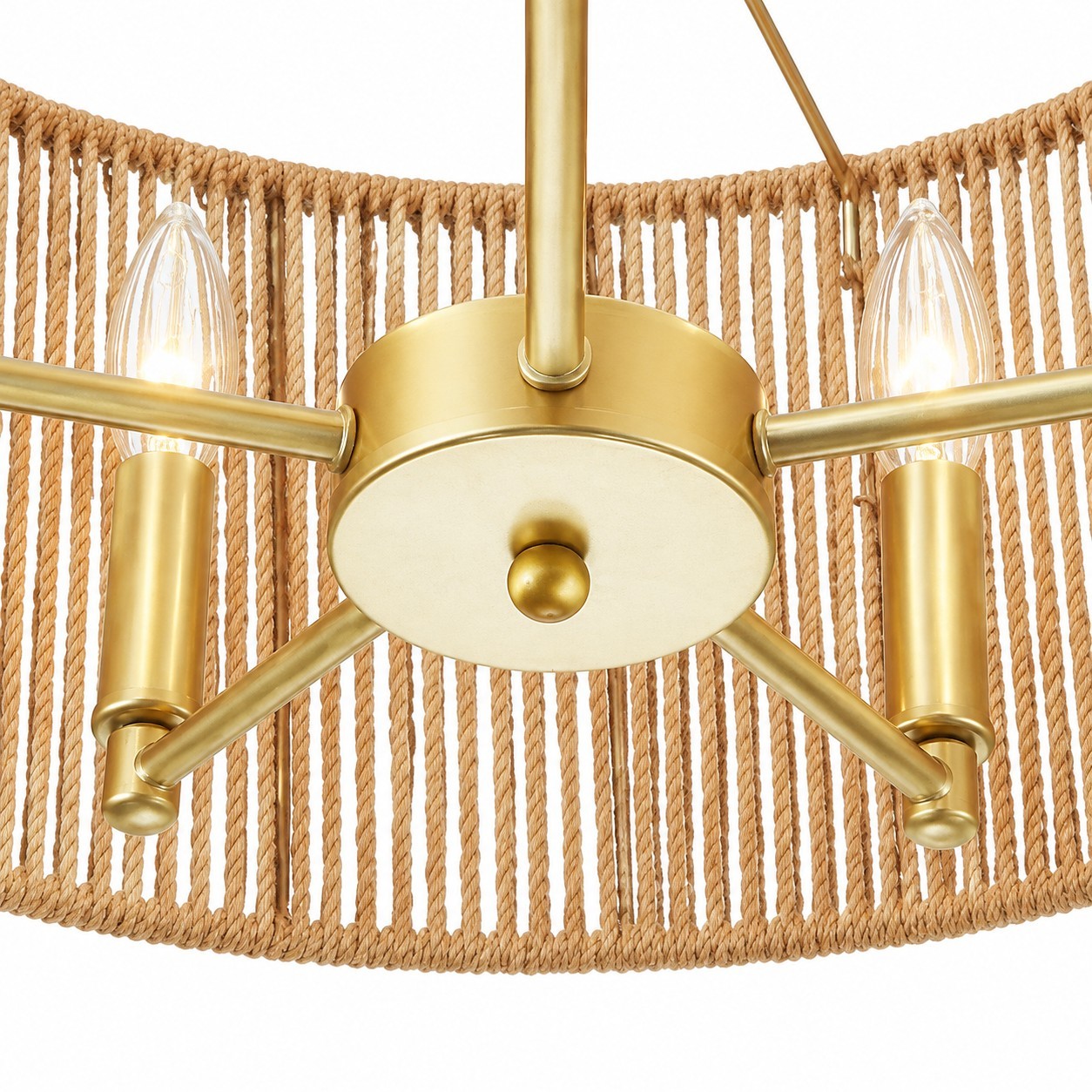 Haynes Rustic Rattan Dimmable Drum Pendant Light