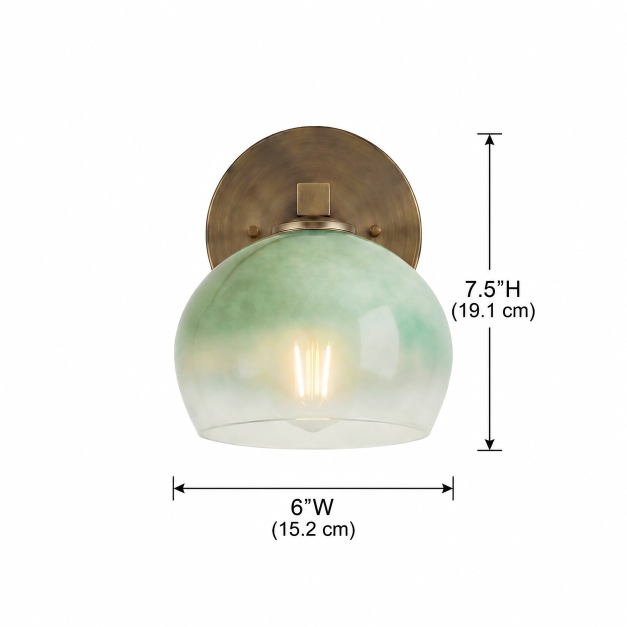 Conrad Vintage 3 Light Bellflower Glass Wall Sconce