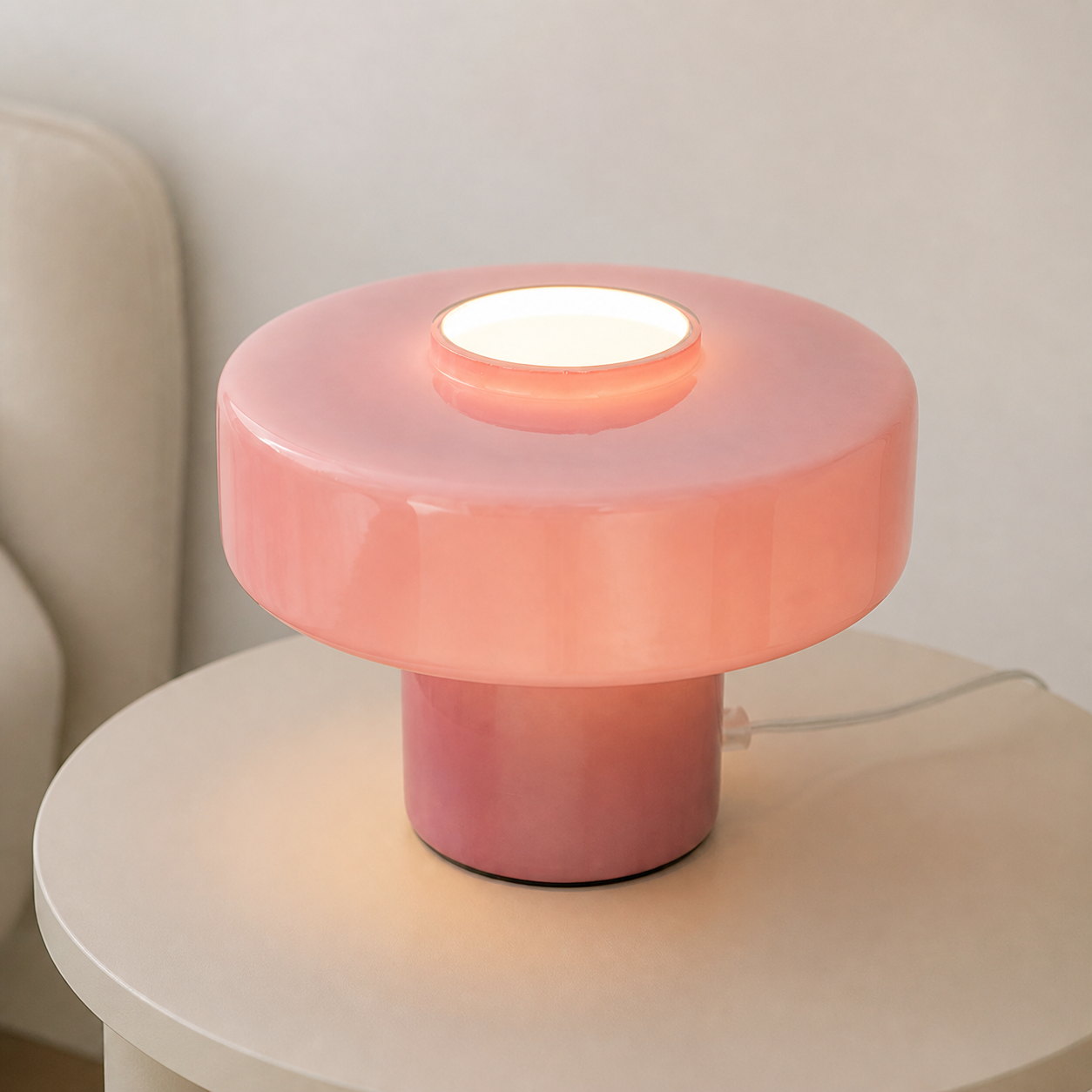 Aetheris Modern Colorful Glass Mushroom Table Lamp