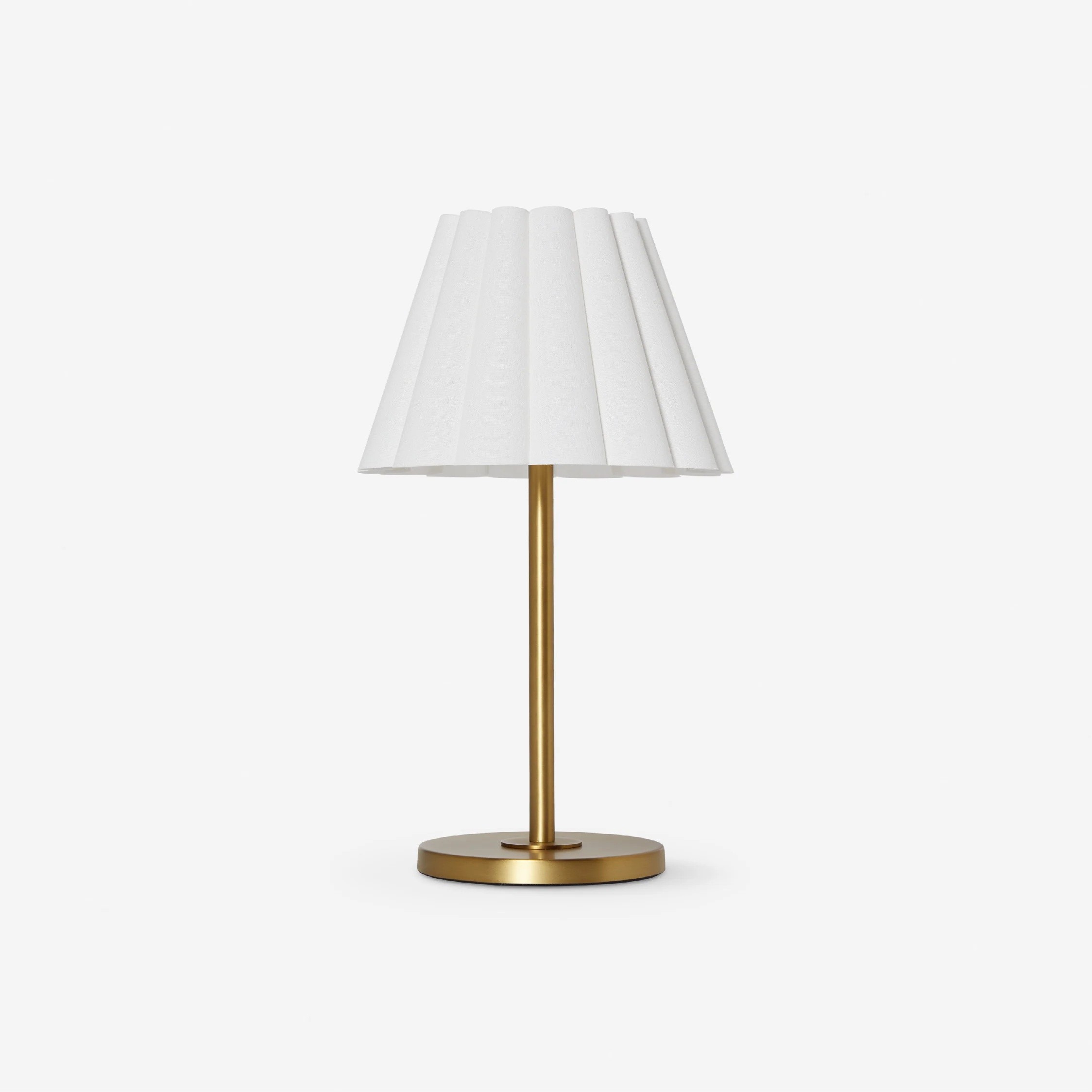 Jovita Contemporary Cone White Linen Table Lamp