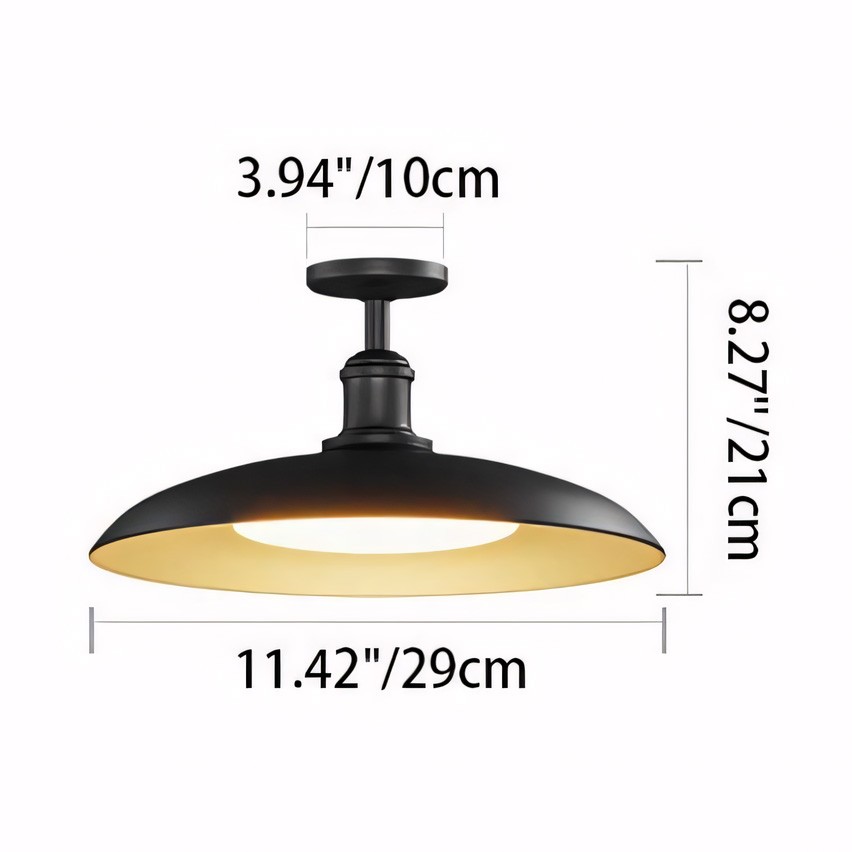 Khyler Scandinavian Carbonized Steel Round Waterproof Ceiling Light