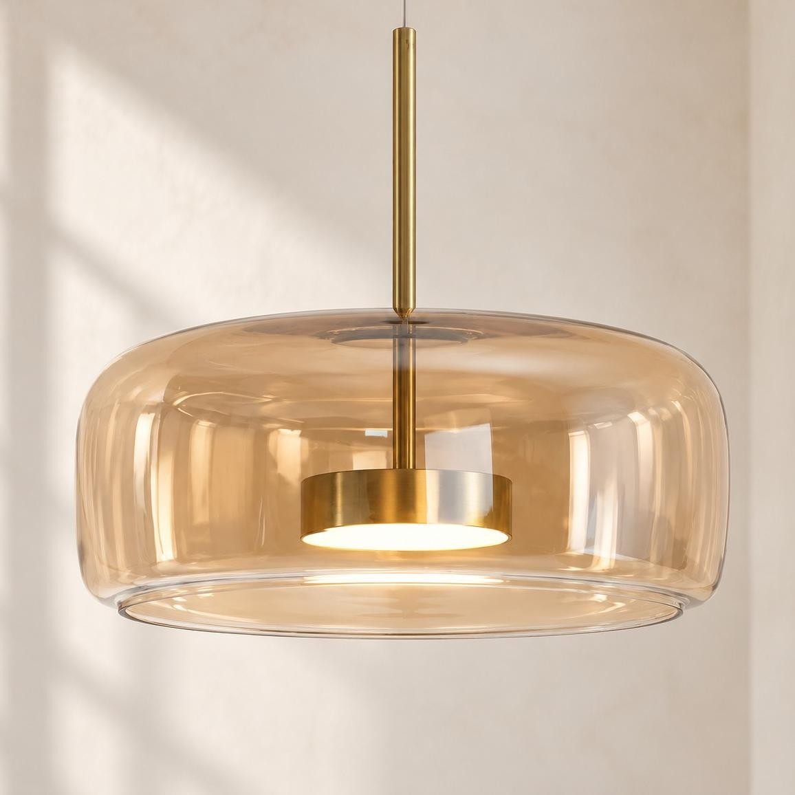 Raith Mouth Blown Glass Shade Pendant Light