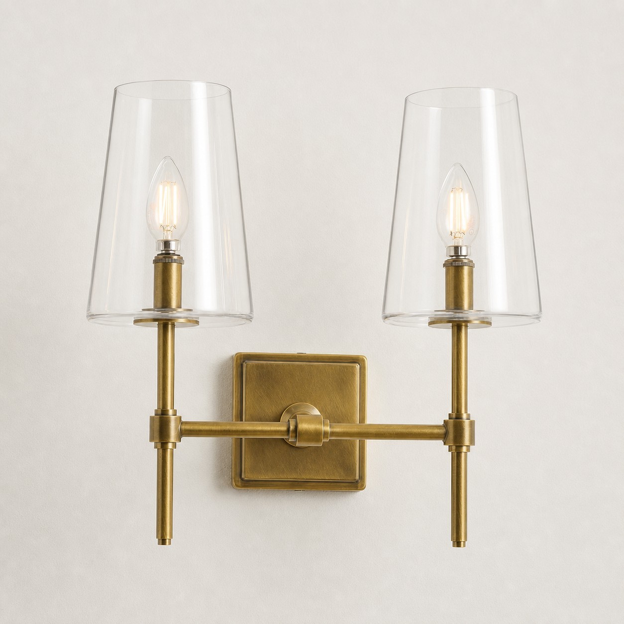 Murano Farmhouse Clear Glass Vanity Wall Sconce