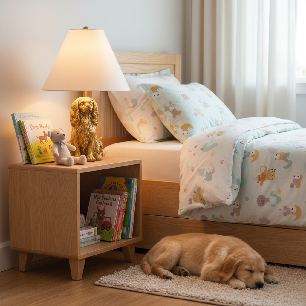 Aurea Unique Animal Table Lamp - Dog Sculptural Accent Lighting for Bedroom & Living Room