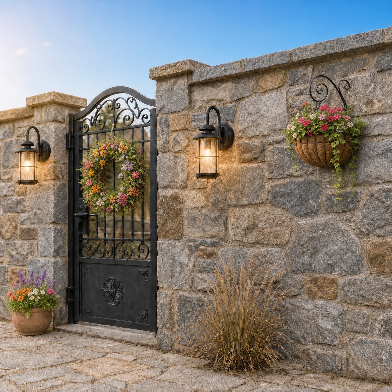 Camille Modern Industrial Outdoor Cage Glass Wall  Sconce