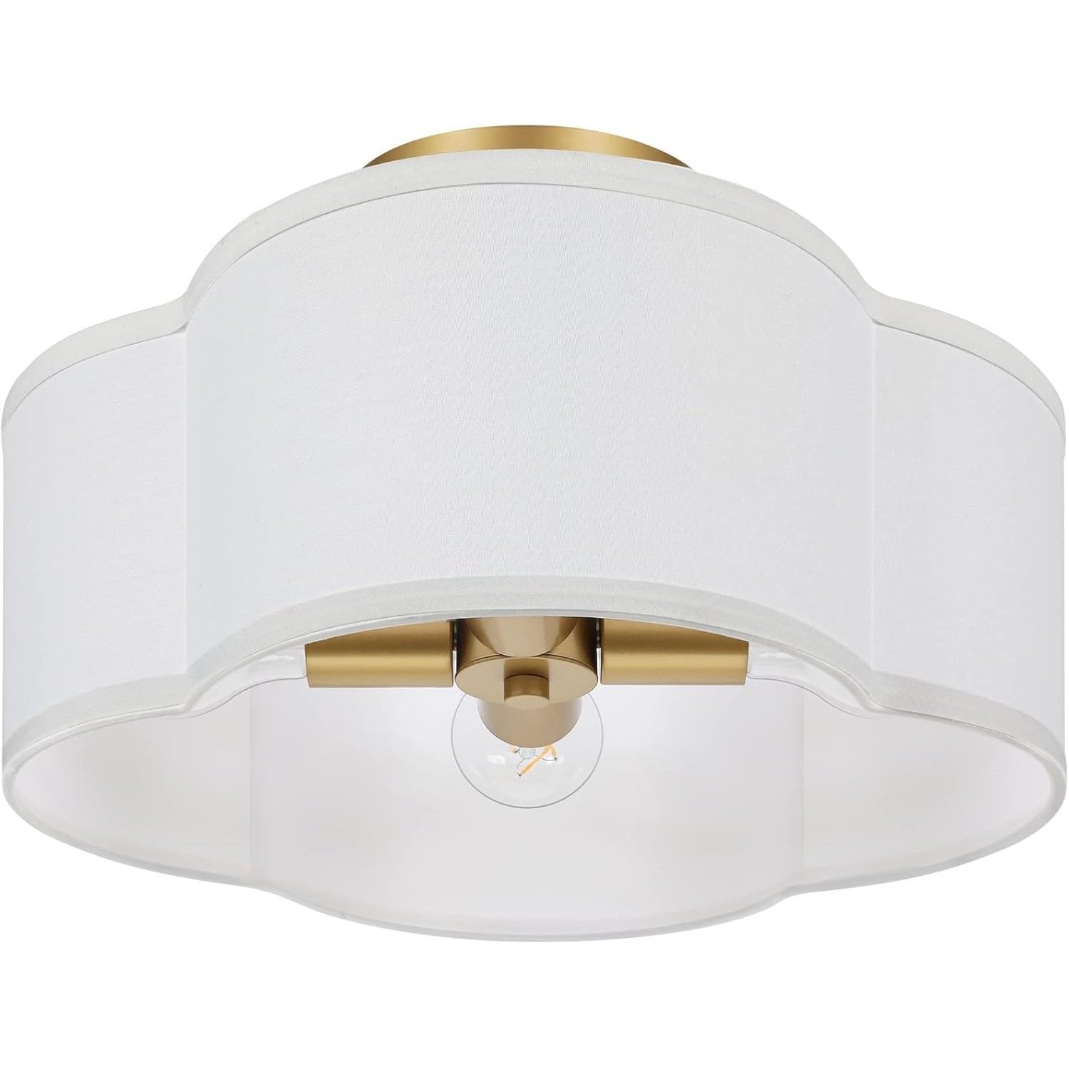 Lisi Modern Fabric Semi Flush Mount Ceiling Light
