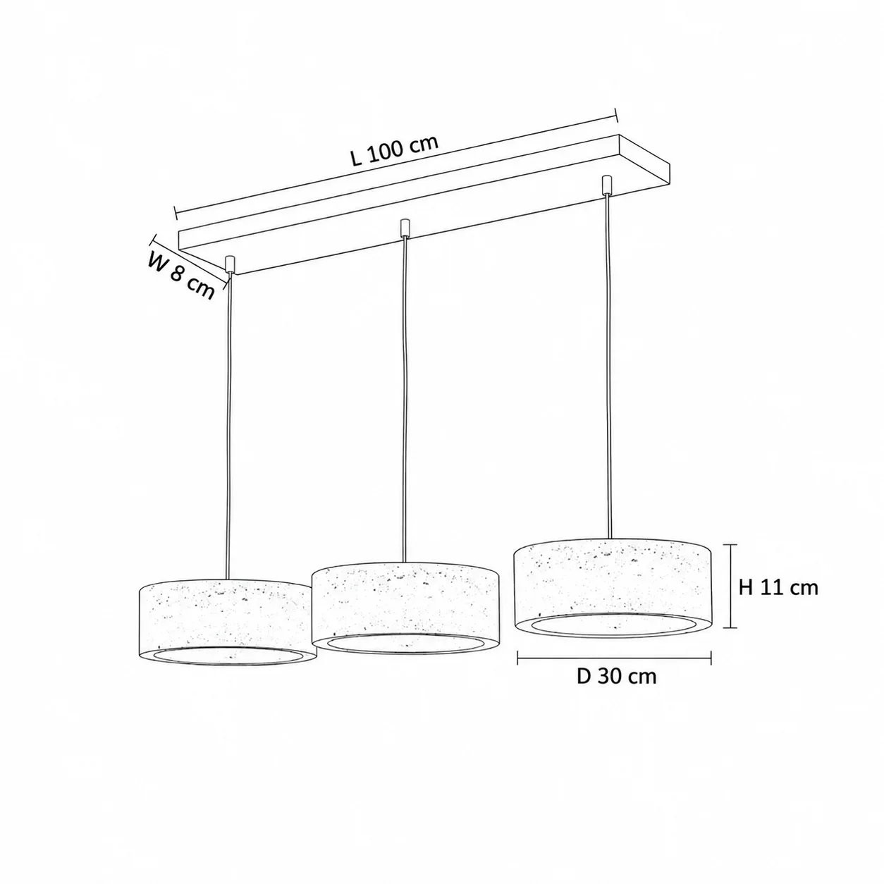 Gilbert Modern Shatter-Resistant Travertine-Look Linear Pendant Light