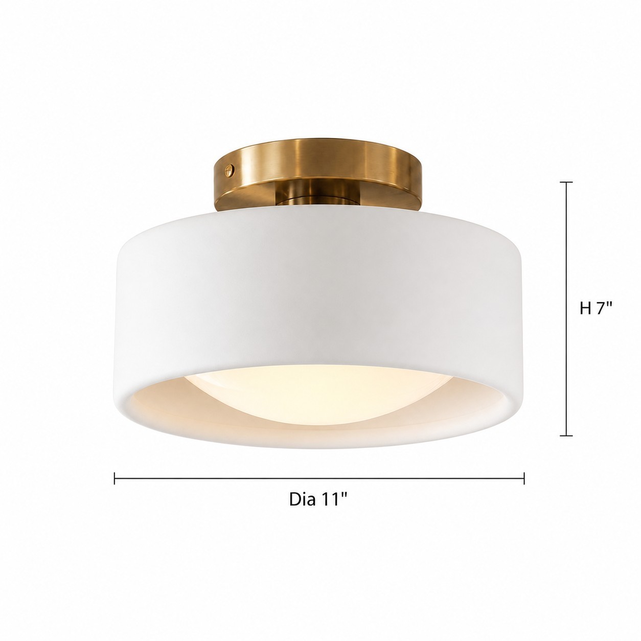 Aura Modern Porcelain Flush Mount Ceiling Light