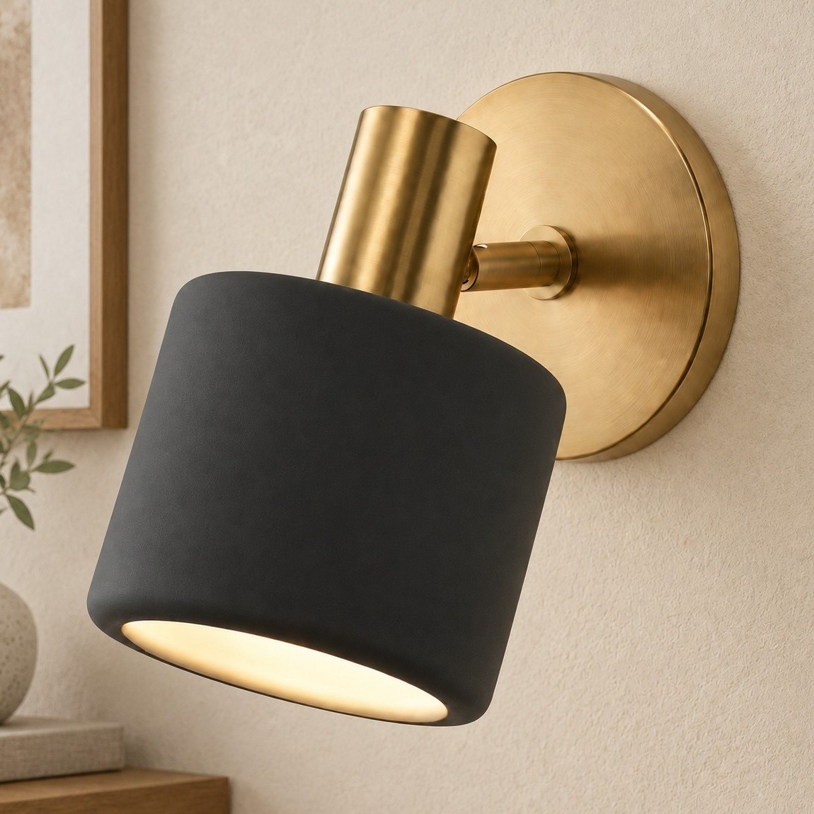 Aura Modern Colorful Adjustable Porcelain Shade Brass Wall Lamp