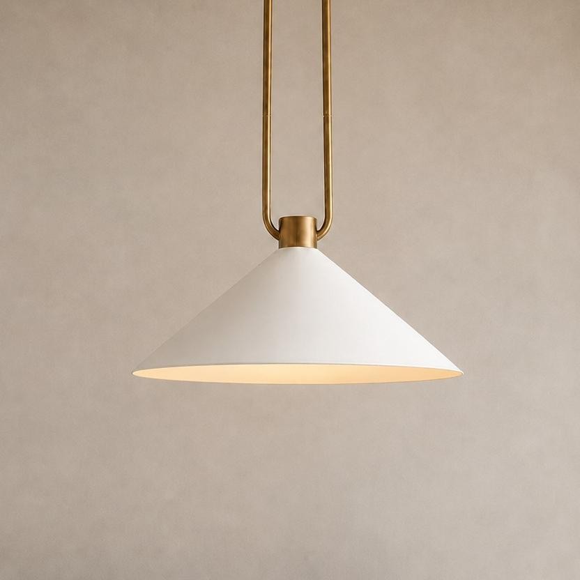 Serenoa Retro Double-Rod Metal Cone Pendant Light