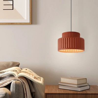 Draxithor Wabi Sabi Fluted Resin Cream Pendant Light