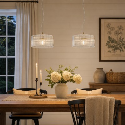 Erisen Farmhouse Ribbed Glass Pendant Light Erisen Farmhouse Ribbed Glass Pendant Light