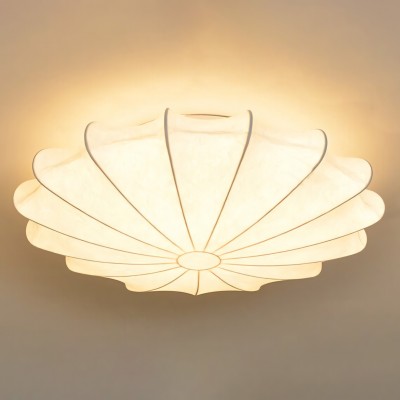 Savionne White Silk Seashell Flush Mount Light