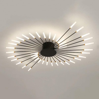 Pranika Modern Sputnik LED Fireworks Semi Flush Mount Ceiling Light Pranika Modern Sputnik LED Fireworks Semi Flush Mount Ceiling Light