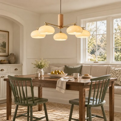 Xanthea Elliptical Persimmon Milk Glass Chandelier Xanthea Elliptical Persimmon Milk Glass Chandelier