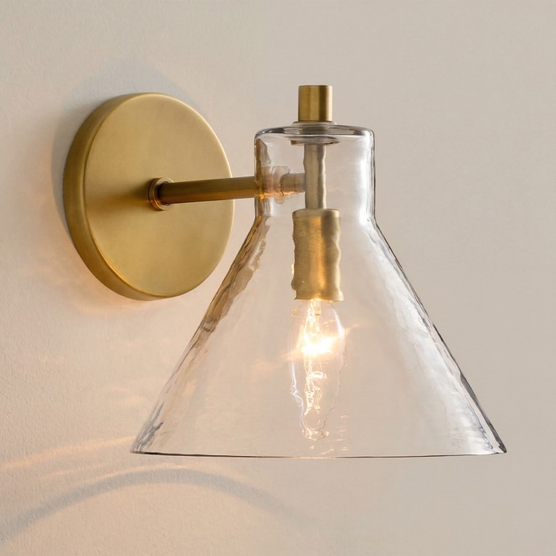Oren Farmhouse Conical Glass Wall Sconce