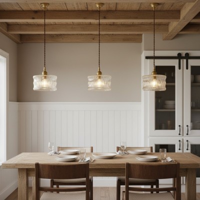 Roslyn Retro Stained Ribbed Glass Pendant Light Roslyn Retro Stained Ribbed Glass Pendant Light