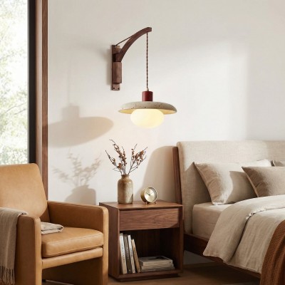 Josiah Modern Solid Wood Travertine Wall Lamp