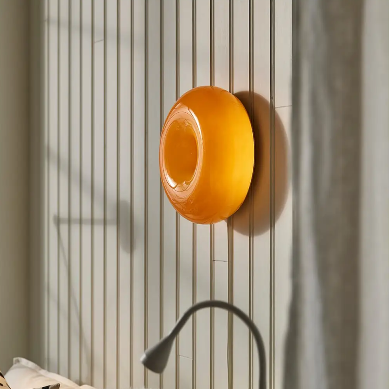Ozona Bright Orange Donut Wall Lamp