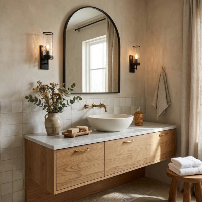 Ira Farmhouse Cylinder Hammered Glass Sconce
